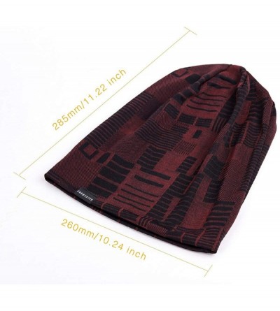 Skullies & Beanies Summer Slouchy Thin Beanie Hats Chic Skull Cap for Men B402 - B403-claret - CV18Z95OYGA $11.95