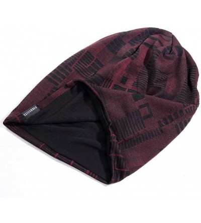 Skullies & Beanies Summer Slouchy Thin Beanie Hats Chic Skull Cap for Men B402 - B403-claret - CV18Z95OYGA $11.95