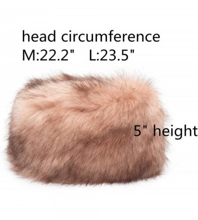 Skullies & Beanies Faux Fur Cossack Russian Style Hat for Ladies Winter Hats for Women - Khaki - C118S7TLT4K $15.75