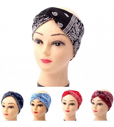 Headbands Pink Headband- Women Fashion Bandana Scarf Square Head Scarf Female Bandanas Headwear - Red - CE18UXNGQNZ $8.81