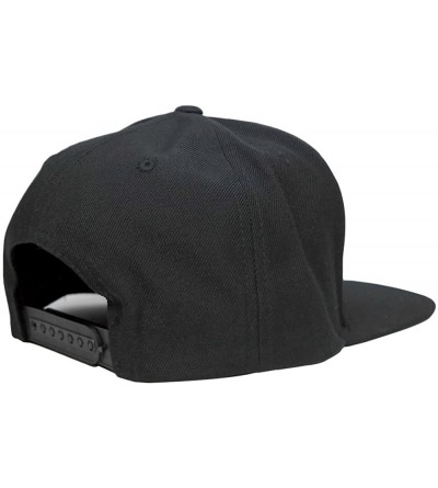Baseball Caps Flexfit Diamond Embroidered Flat Bill Snapback Cap - Black Red With Red Thread - CO12I3I1DL7 $19.39