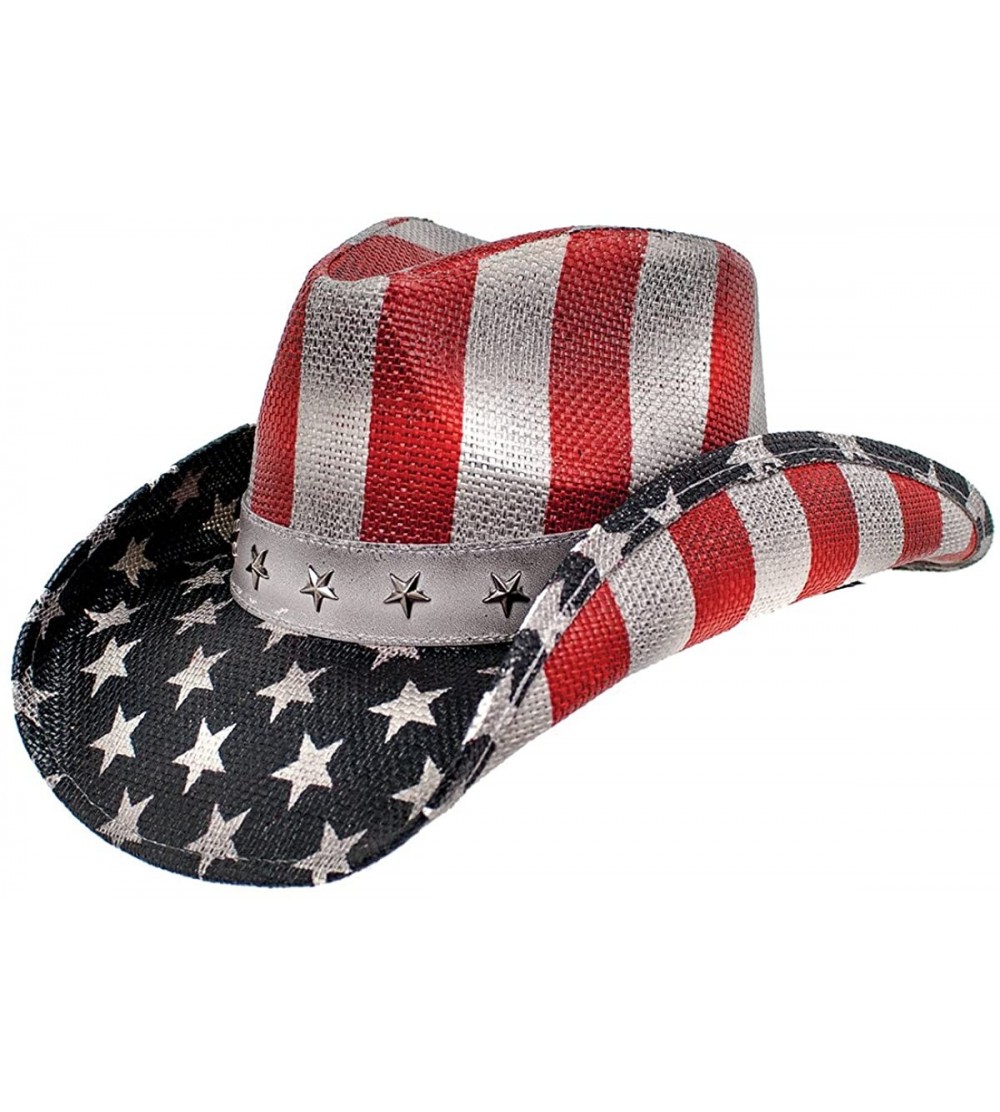 Cowboy Hats Justice Drifter Hat - Red/White/Blue Smoked - C412D0D1MCP $44.51