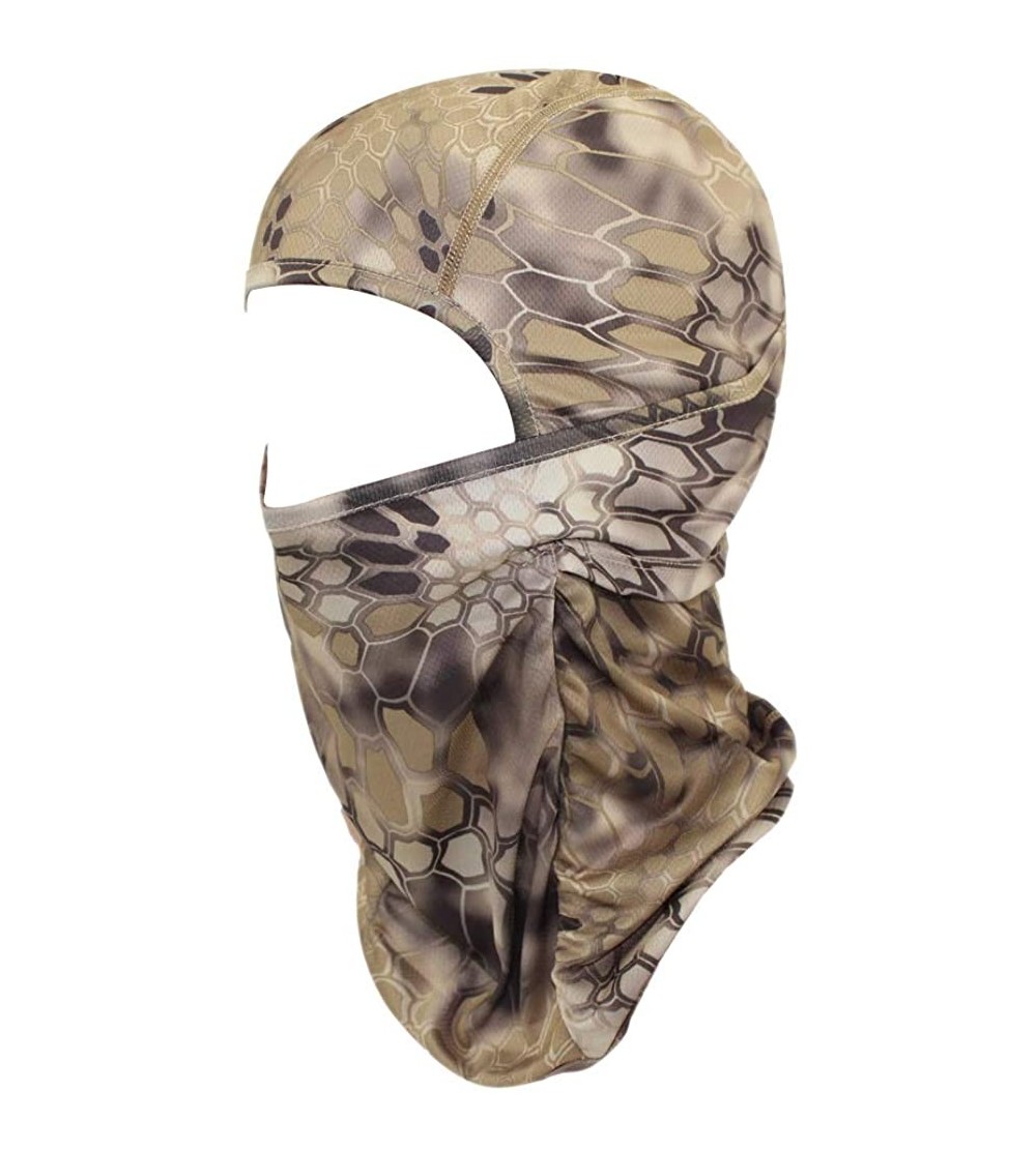 Balaclavas Windproof Cap Tactic CS Motorcycle Mask Sunscreen Hat Ski Balaclava Headgear - Khaki - CL189U8607Q $12.38