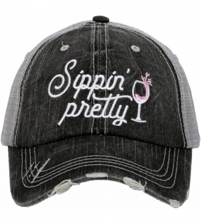 Baseball Caps Sippin' Pretty Trucker Hat Gray - CK18ONGA232 $47.84