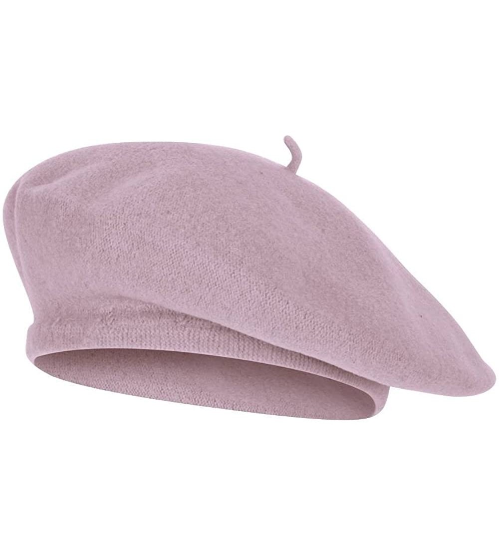 Berets Wool Blend French Bohemian Beret - Lilac - CI11B3FDJ8X $9.08