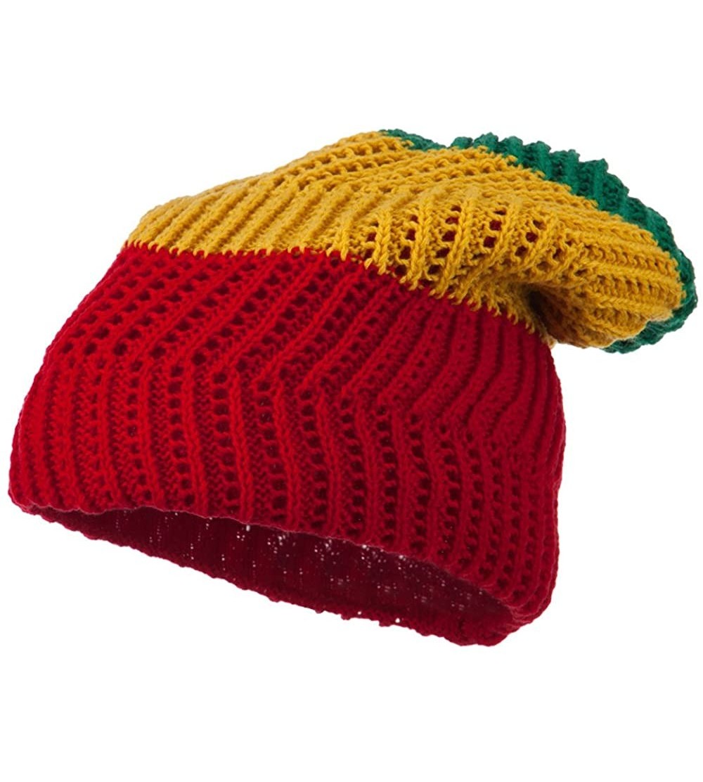 Skullies & Beanies Zig Zag Vintage Rasta Beanie - Rasta - CC11P5HR517 $31.46