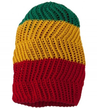 Skullies & Beanies Zig Zag Vintage Rasta Beanie - Rasta - CC11P5HR517 $31.46