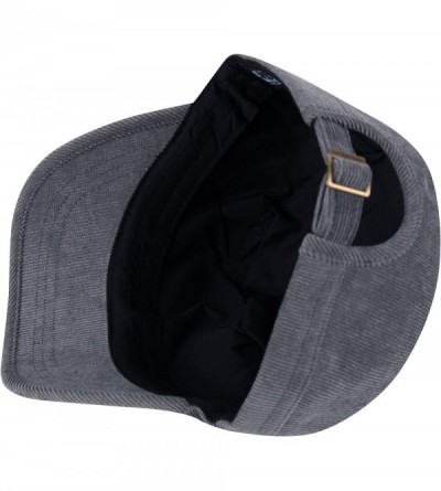 Baseball Caps A184 Army Cap Winter Basic Style Plain Corduroy Golf Club Cadet Military Hat - Gray - CJ188QDUKXO $25.70