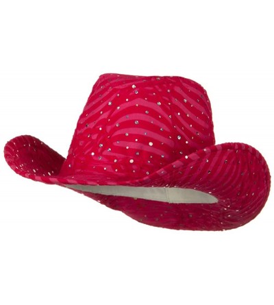 Cowboy Hats Glitter Cowboy Hat - Fuchsia - CK116S2XS4L $26.24