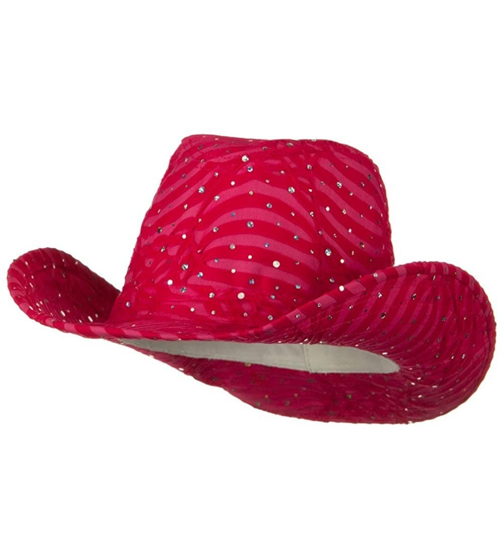 Cowboy Hats Glitter Cowboy Hat - Fuchsia - CK116S2XS4L $26.24