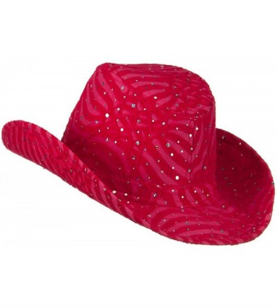 Cowboy Hats Glitter Cowboy Hat - Fuchsia - CK116S2XS4L $26.24