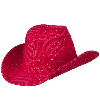 Cowboy Hats Glitter Cowboy Hat - Fuchsia - CK116S2XS4L $26.24