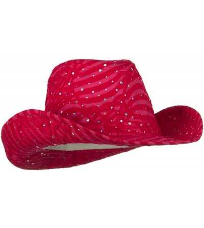 Cowboy Hats Glitter Cowboy Hat - Fuchsia - CK116S2XS4L $26.24