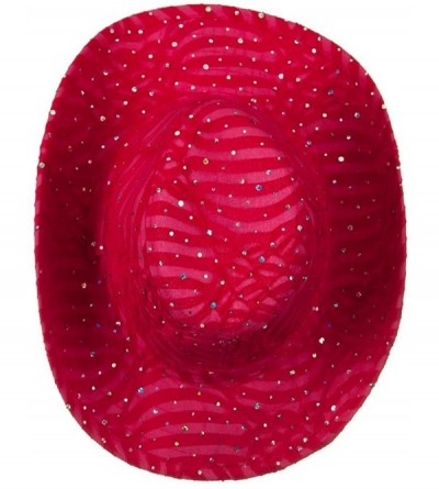 Cowboy Hats Glitter Cowboy Hat - Fuchsia - CK116S2XS4L $26.24