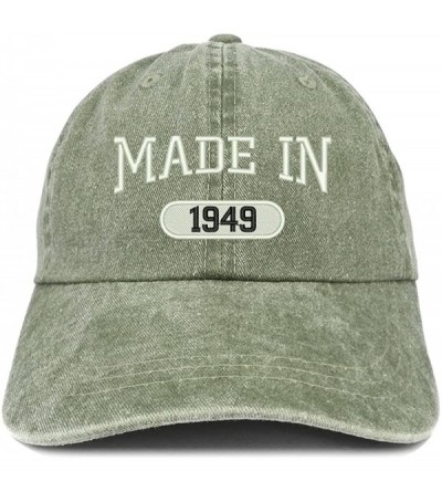 Baseball Caps Made in 1949 Embroidered 71st Birthday Washed Baseball Cap - Olive - CM18C7GZI47 $17.43