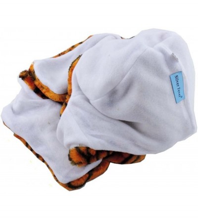 Skullies & Beanies Plush Faux Fur Animal Critter Hat Cap - Soft Warm Winter Headwear (Wolf) - Paw Tiger - CI11BMDKKAP $9.64
