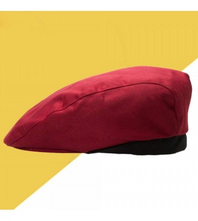 Skullies & Beanies Men Women Chef Catering Baker Kitchen Cook Hat Duckbill Beret Caps - Red Wine - CX18IRMQ6Q4 $7.40