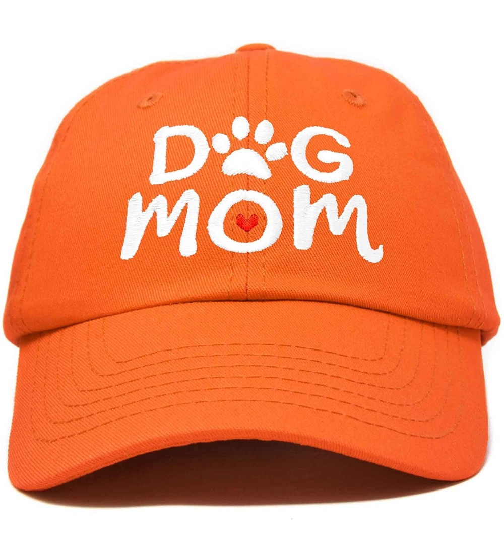 Baseball Caps Dog Mom Baseball Cap Women's Hats Dad Hat - Orange - CE18K0XLH3G $9.49