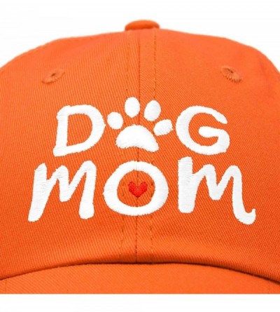 Baseball Caps Dog Mom Baseball Cap Women's Hats Dad Hat - Orange - CE18K0XLH3G $9.49