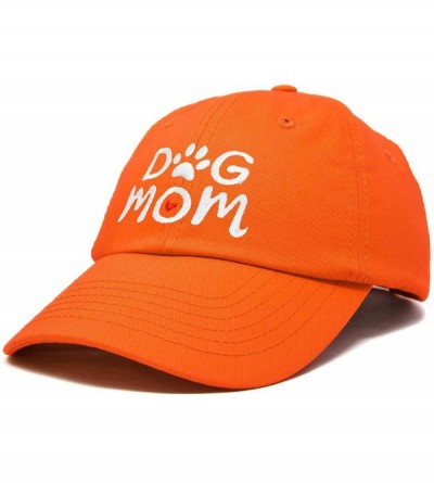 Baseball Caps Dog Mom Baseball Cap Women's Hats Dad Hat - Orange - CE18K0XLH3G $9.49