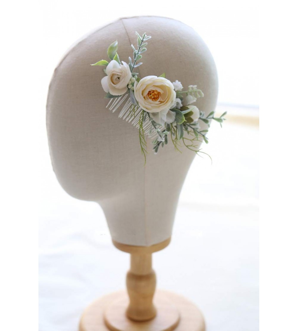 Headbands Floral Crown Green Headpiece Bridal Accessories Wedding Crown (Head-comb) - Head-comb - CO18G2I824K $12.64