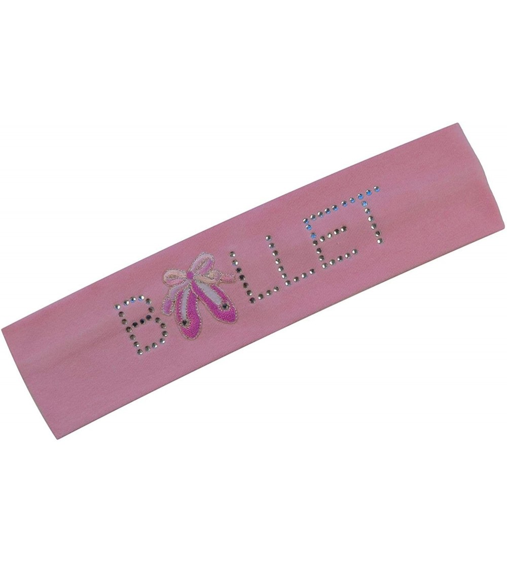 Headbands BALLET SLIPPER Rhinestone Stretch Headband - Light Pink - CW11P98JWBD $7.32