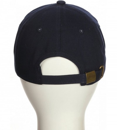Baseball Caps Customized Letter Intial Baseball Hat A to Z Team Colors- Navy Cap Black White - Letter O - CB18ESZRGKD $16.44