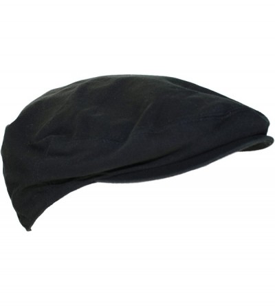 Newsboy Caps Street Easy Traditional Solid Cotton Newsboy Cap - Black - C6183Z60WLY $15.60