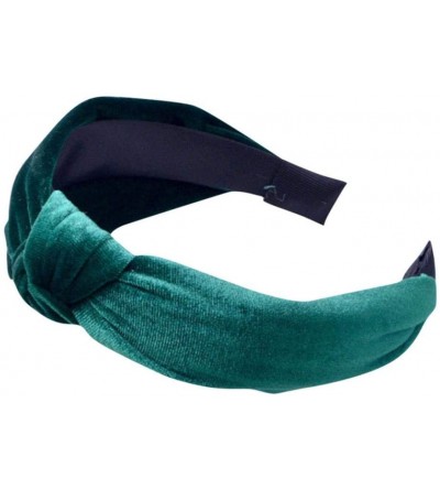 Headbands Womens Headband Velvet Holiday Hairband - Green - CA18HLKO3Y0 $7.79