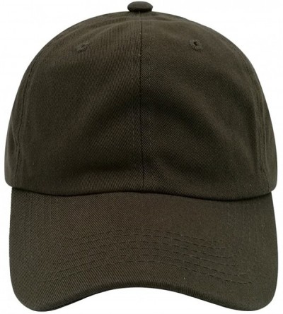 Baseball Caps Cotton Plain Baseball Cap Adjustable .Polo Style Low Profile(Unconstructed hat) - Green Earth Color - C3185K643...