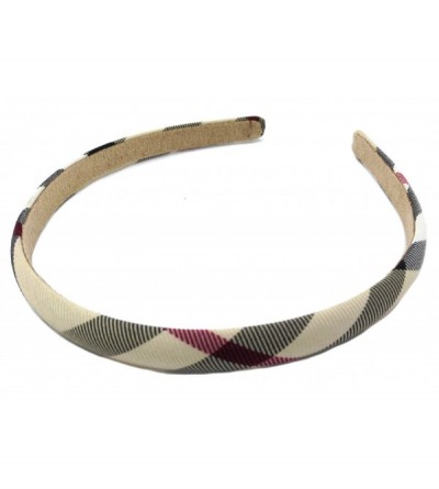 Headbands Checkered Plaid Beige Ivory Cream Black Red Hairband - CJ193IHKGNK $15.47