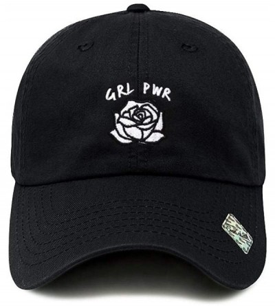 Baseball Caps Girl Power Dad Hat Cotton Baseball Cap Polo Style Low Profile - Black - CB18Q37Z7O8 $24.77