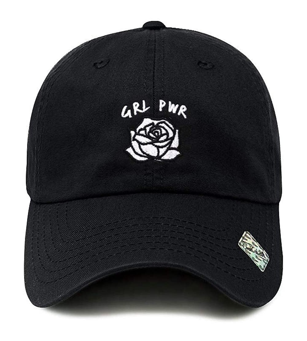 Baseball Caps Girl Power Dad Hat Cotton Baseball Cap Polo Style Low Profile - Black - CB18Q37Z7O8 $10.10