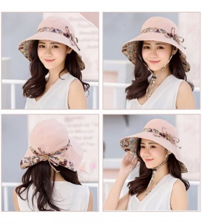 Sun Hats Women Wide Brim Cap UV Protection Sun Hats Visor Hats Multiple Wearing Methods - Beige - CZ18QYAEUUA $10.40