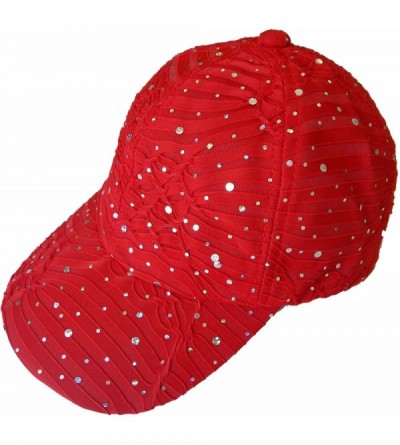 Baseball Caps Sparkle Baseball Cap [Style 630] - Red - C811CYPYLA5 $12.72