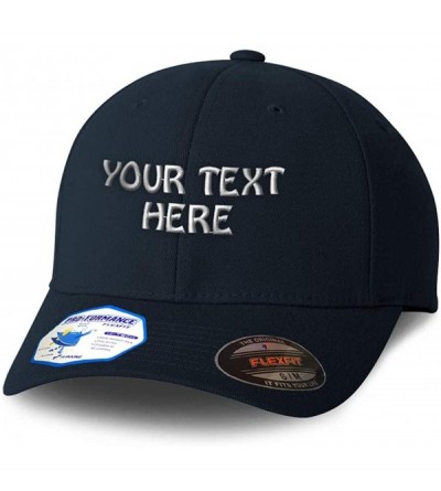 Baseball Caps Flexfit Hats for Men & Women Custom Personalized Text Dad Hats Baseball Cap - Dark Navy - CO18DLDKX78 $43.57