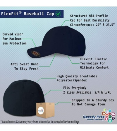 Baseball Caps Flexfit Hats for Men & Women Custom Personalized Text Dad Hats Baseball Cap - Dark Navy - CO18DLDKX78 $22.96