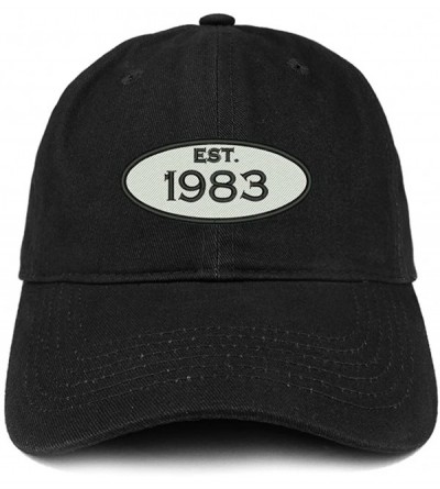 Baseball Caps Established 1983 Embroidered 37th Birthday Gift Soft Crown Cotton Cap - Black - CE182XMSH23 $14.16