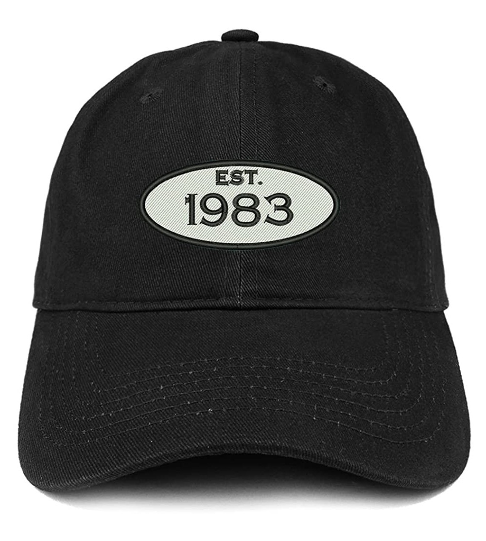 Baseball Caps Established 1983 Embroidered 37th Birthday Gift Soft Crown Cotton Cap - Black - CE182XMSH23 $14.16