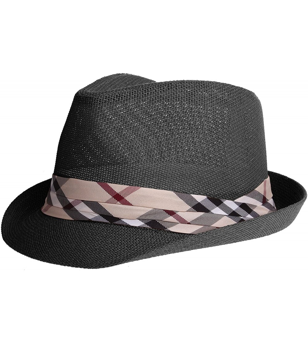 Fedoras Vintage Unisex Fedora Hat Classic Timeless Light Weight - 2116 - Black - CN185XIWQD4 $16.20