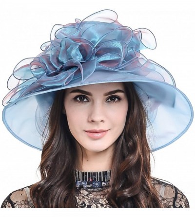 Sun Hats Women's Kentucky Derby Dress Tea Party Church Wedding Hat S609-A - Aqua - CC17Z7CK9C0 $24.71