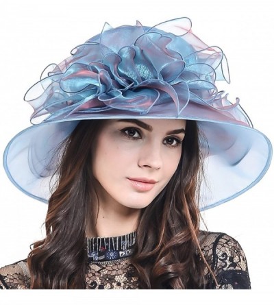 Sun Hats Women's Kentucky Derby Dress Tea Party Church Wedding Hat S609-A - Aqua - CC17Z7CK9C0 $24.71