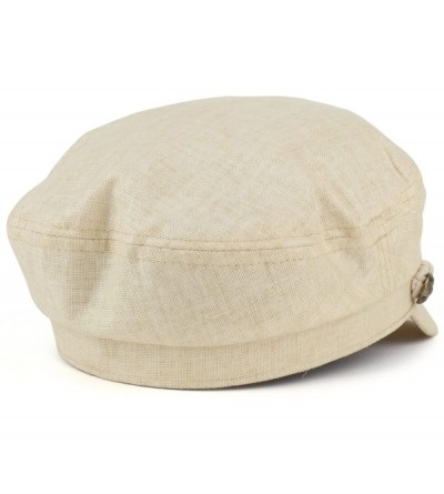 Newsboy Caps Linen Cotton Newsboy Fisherman Rope Band Fiddler Cap - Tan - C618GG9KNTD $16.80