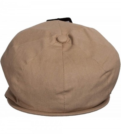 Newsboy Caps Men's Linen Cotton Blend Newsboy Ivy Hat 8-Panel Cabbie Cap - Oatmeal - C718YTC29UL $9.94
