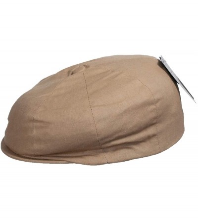 Newsboy Caps Men's Linen Cotton Blend Newsboy Ivy Hat 8-Panel Cabbie Cap - Oatmeal - C718YTC29UL $9.94