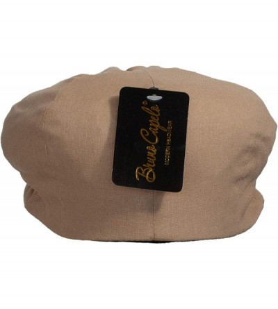 Newsboy Caps Men's Linen Cotton Blend Newsboy Ivy Hat 8-Panel Cabbie Cap - Oatmeal - C718YTC29UL $9.94