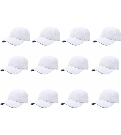 Baseball Caps Plain Blank Baseball Caps Adjustable Back Strap Wholesale LOT 12 PC'S - White - CV182OWCL3C $41.53