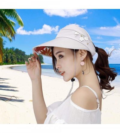 Berets Sun Hats for Women Wide Brim Sun Hat UV Protection Caps Floppy Beach Packable Visor - Grey - C318SUIRNNZ $11.85