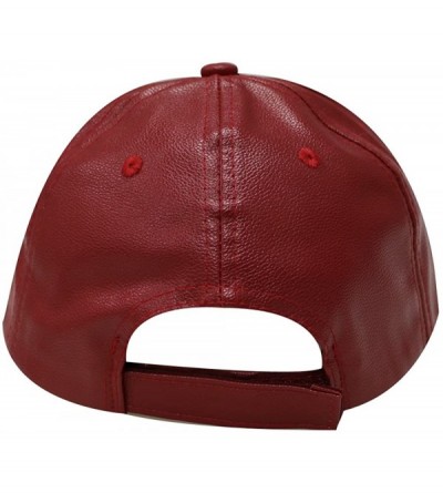 Baseball Caps Eyelashes Cotton Baseball Cap - Leather Burgundy - CN12OCQID2G $11.81