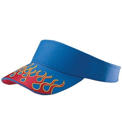 Visors VISOR W/FLAME EMBROIDERY ON BILL - Royal/Red - CO11CG3BZH3 $20.43